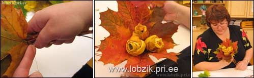 Как сделать розы из кленовых и других листьев своими руками МАСТЕР КЛАСС Осенняя Поделка из Листьев